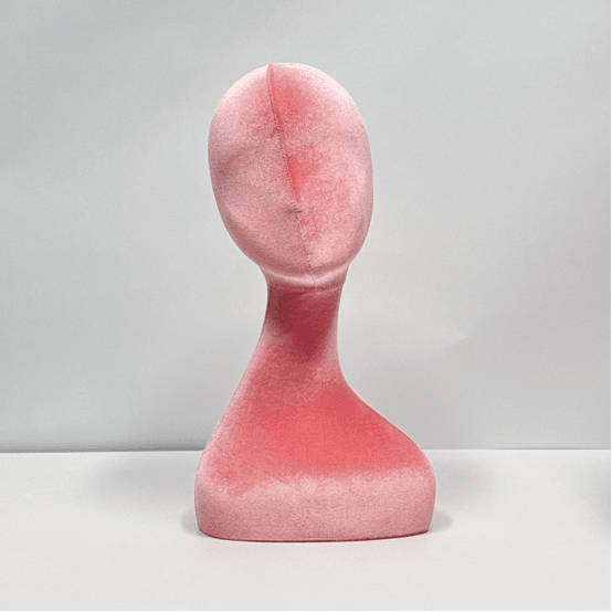 Pink Velvet Long Neck Mannequin Head-Fake development display props, hat display props, scarf display props, glasses display props, necklace display props