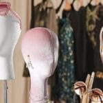 Pink Velvet Long Neck Mannequin Head-Fake development display props, hat display props, scarf display props, glasses display props, necklace display props