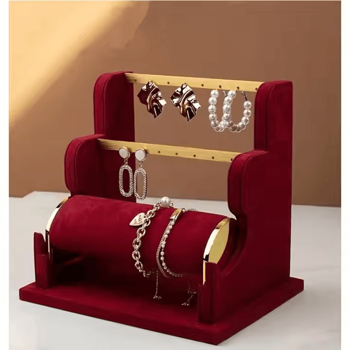 DE-LIANG Luxury Jewelry showcase Bracelet Earring Display Rack Microfiber Multi-functional Display Bracelet Display Stand