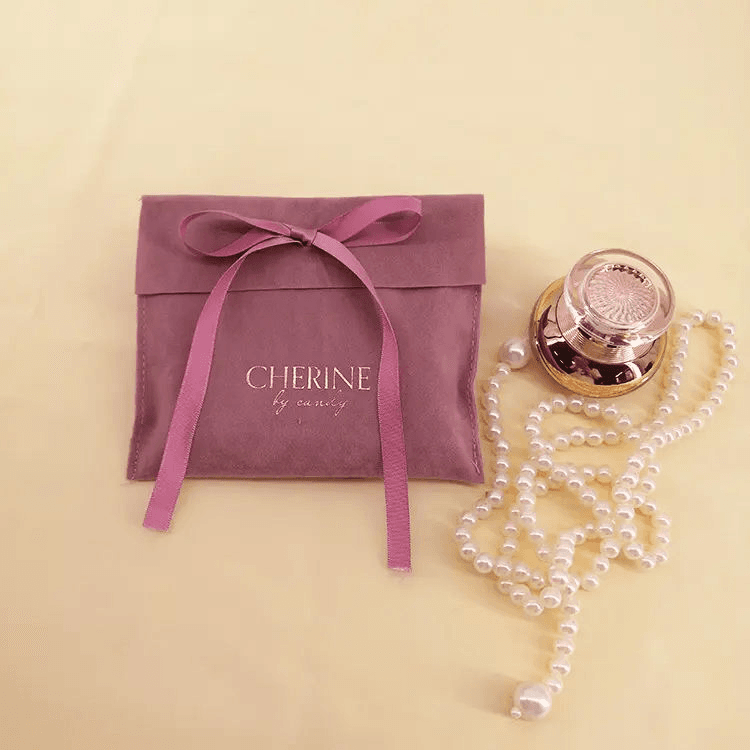 DE-LIANG の習慣は宝石類のための贅沢な巾着の香水ペンの腕時計の宝石類のギフトの化粧品のビロードの袋を印刷しました