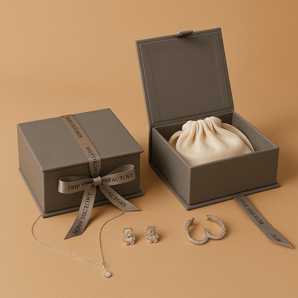 DE-LIANG は宝石類のための宝石類のパッケージの贅沢な宝石類の注文のロゴ箱カード板袋の袋の箱の宝石箱をカスタマイズしました