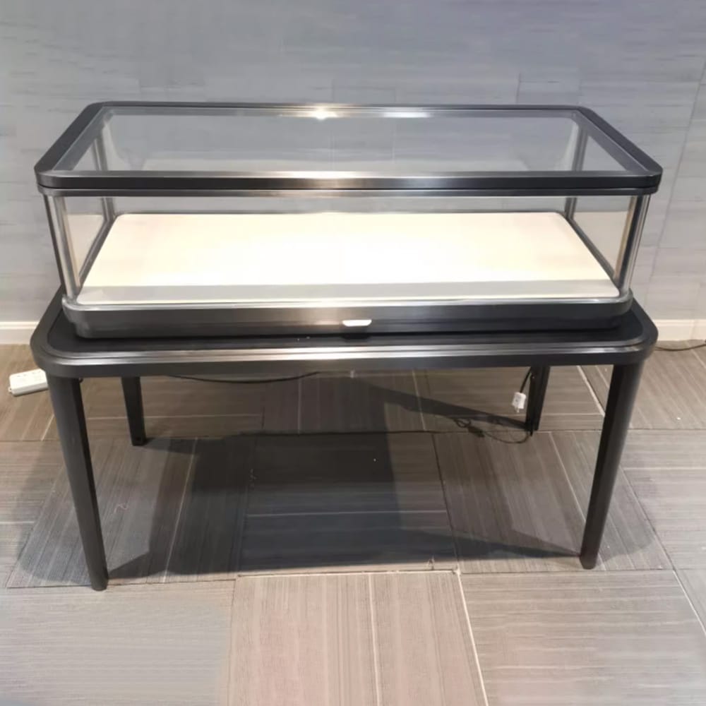 DE-LIANG Luxury Jewellery Shop Interior Design Luxury High-End Stainless Steel Glass Jewelry Display Showcase Jewelry Display Cabinet