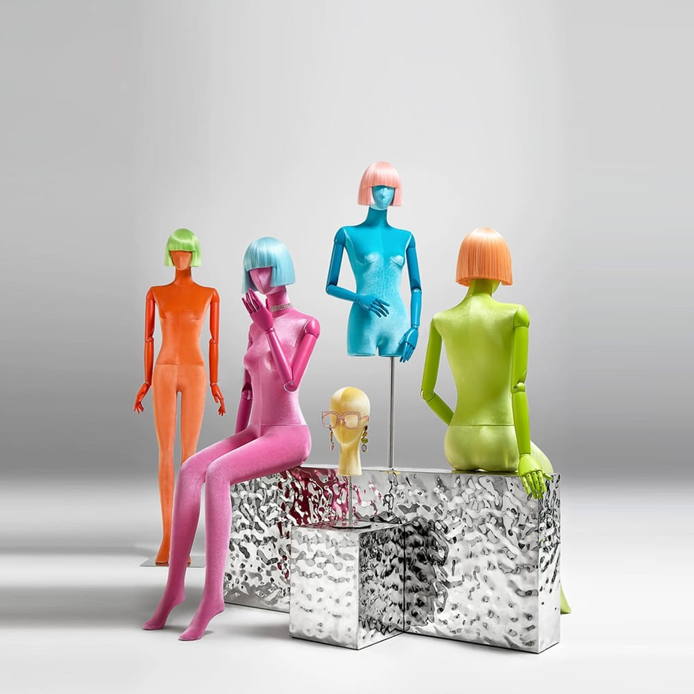 DE-LIANG Роскошные женские полное тело манекен, красочные бархат ткань дисплей платье форма модель для бутика дисплей, манекен торс с деревянной рукой