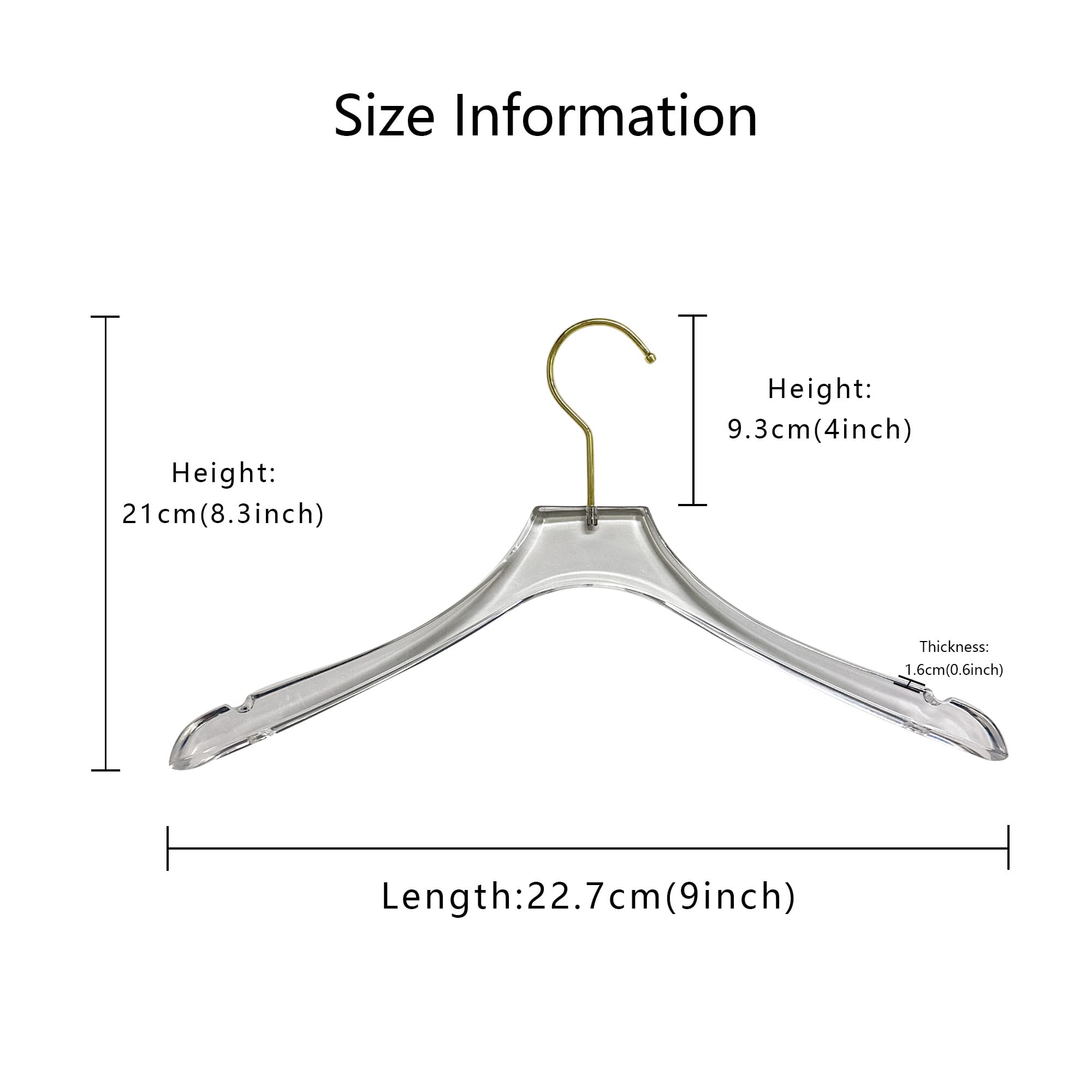 DE-LIANG Clothing Boutique Store Acrylic Pant Clothing Hanger Hanging Garment Rack Transparent Clear  Wedding Dress Hanger for Clothes Display Stand