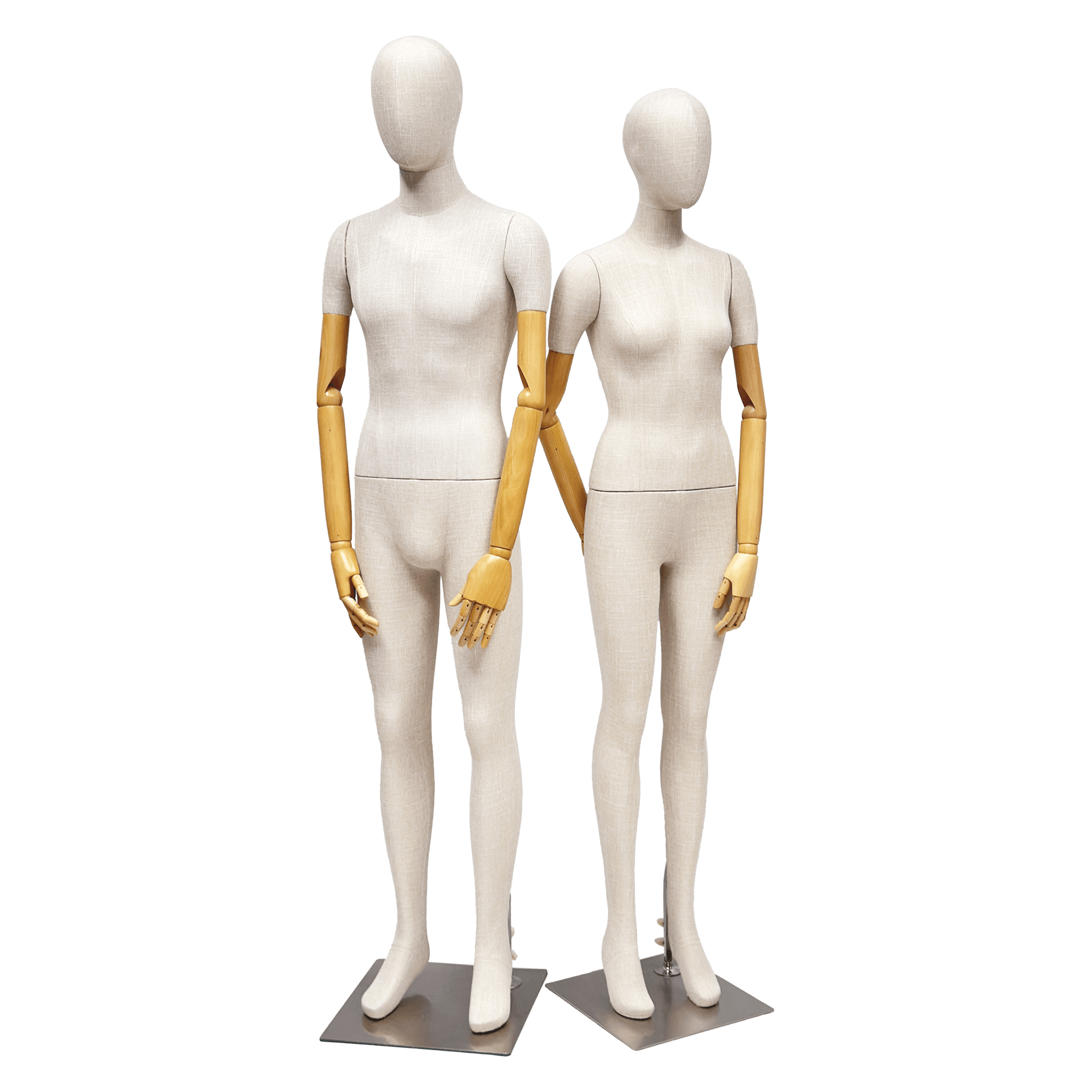 DE-LIANGのガラス繊維の短い腕が付いている贅沢な女性男性の完全なボディのタケベージュ麻布の表示マネキンManiquinのヴィンテージ、宝石類の胸部の表示1 PC