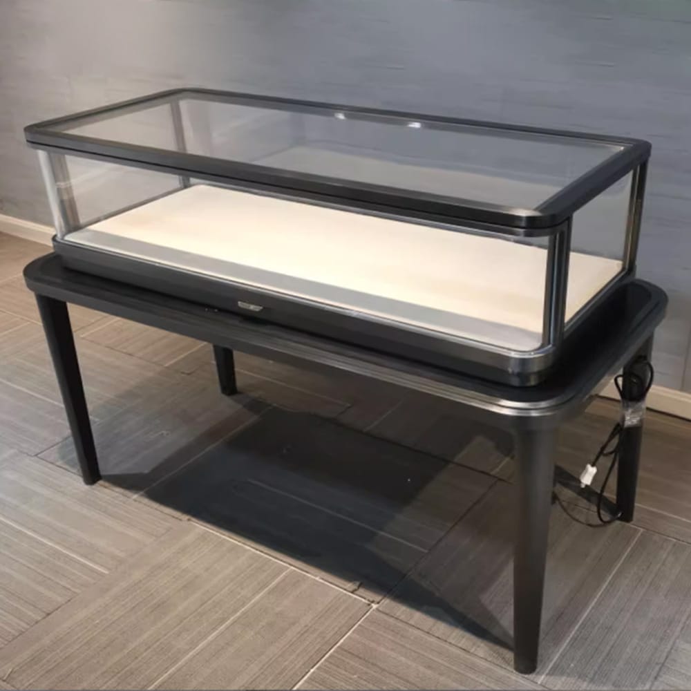 DE-LIANG Luxury Jewellery Shop Interior Design Luxury High-End Stainless Steel Glass Jewelry Display Showcase Jewelry Display Cabinet