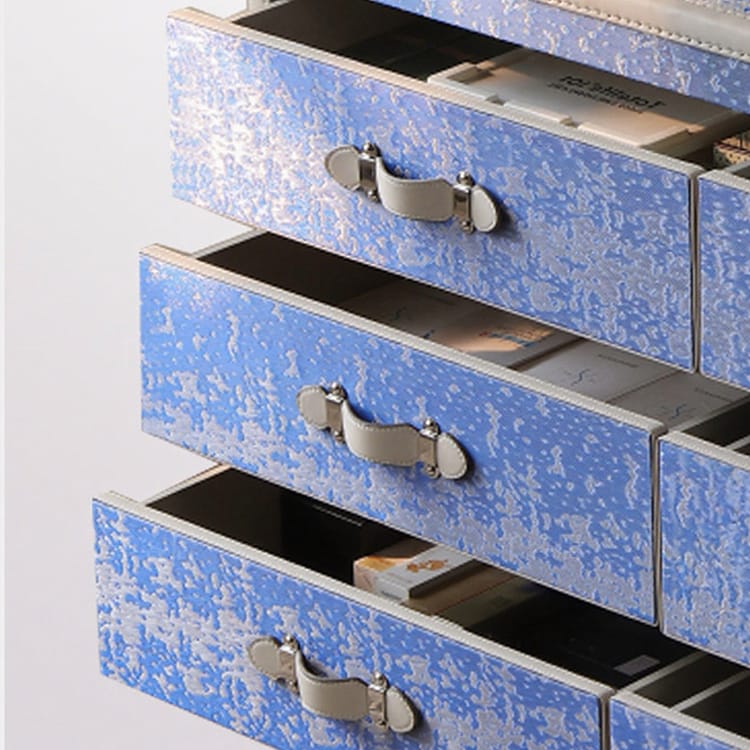 **Silei French Vintage-Style Five-Drawer Cabinet with Copper Wire, Elegant Hard Case Design**