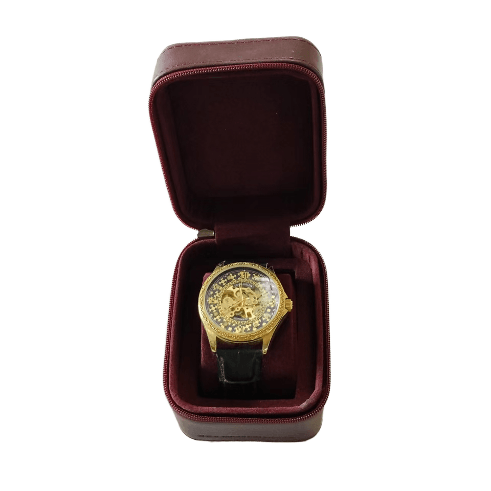 Custom Logo Leather Watch Box - Exquisite Zipper Design, Lint Lining for Watch/Jewelry