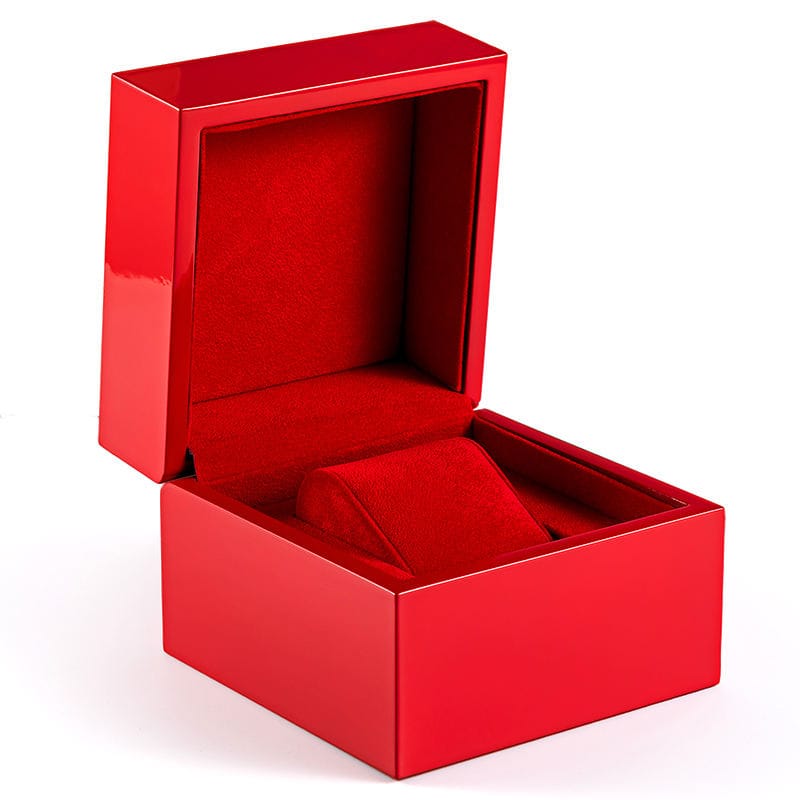 High-End Wooden Watch Box - Integrated Display, MDF Material + Black Suede Lining