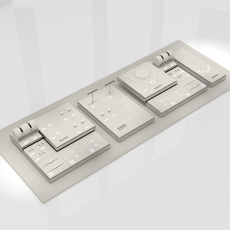 High Grade Jewelry Display Tray for Window Show Gray Jewelry Display Stand Accepted Customized Jewelry Displays Set