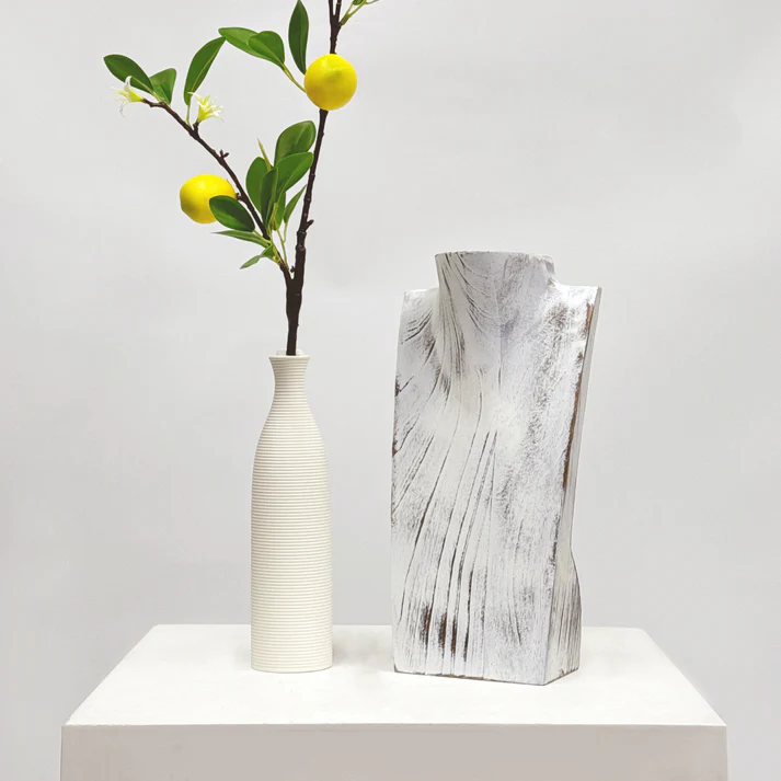 Solid Wood Jewelry Display Bust Stand for Necklaces Chains, 30.5cm/50cm Sizes Matte White