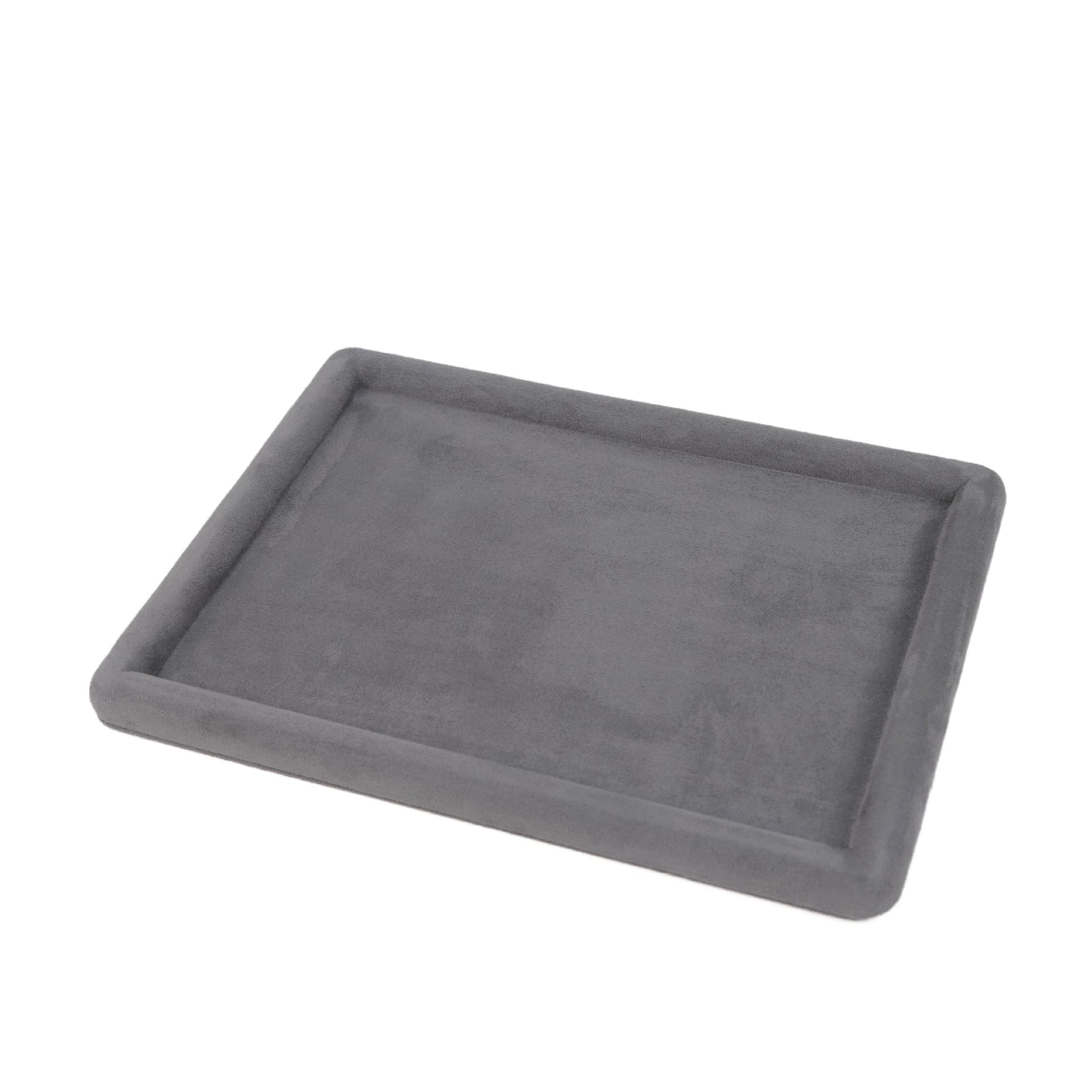 Elegant Rectangular Jewelry Tray - PU Leather & Microfiber Display Rack for Precious Accessories