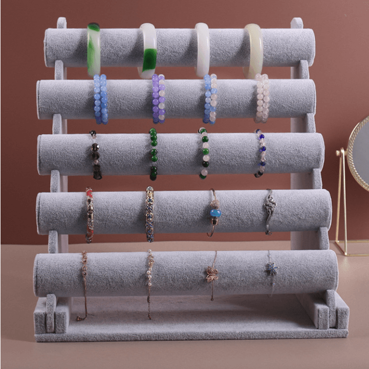 Luxury Icing Velvet Bracelet Display Stand - Organize & Showcase Jewelry in Style