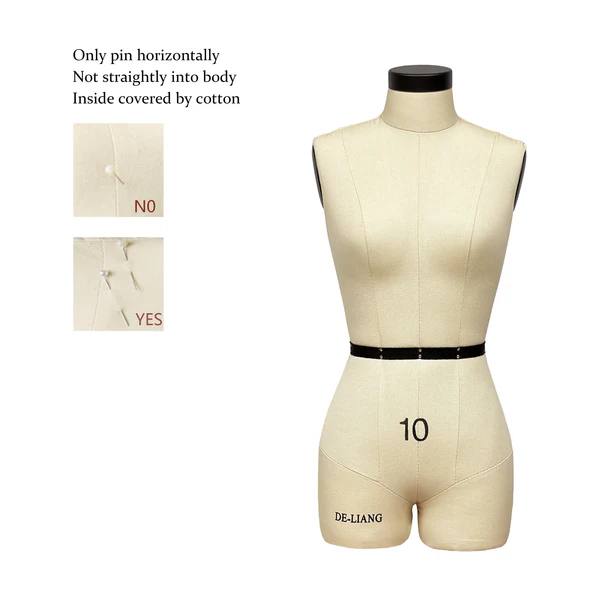 1:2 Half-Scale Dress Form with Soft Arms – Female Mannequin for Sewing & Tailoring