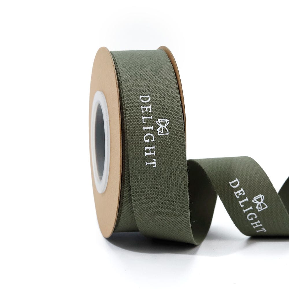 Custom Printed Natural Cotton Ribbon - 100% Cotton for Gift Wrapping & Branding