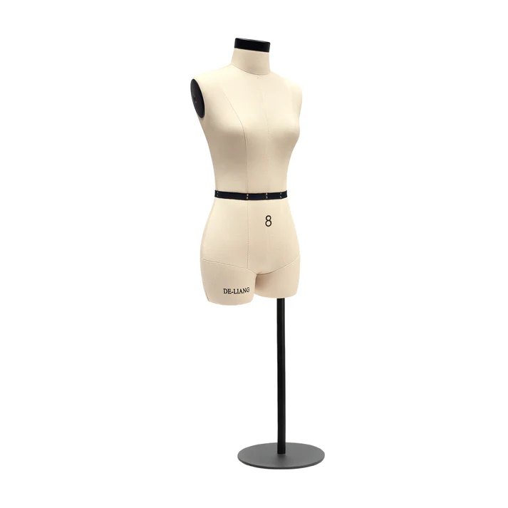 Half-Scale Sewing Dress Form (Size 8) – Mini Female Mannequin with Adjustable Height for Draping