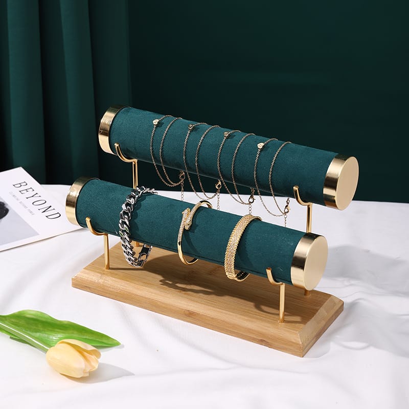 ジュエリーボックス - フランネルライニングのエレガントなオーガナイザー（ブレスレット、バングル、時計、指輪用