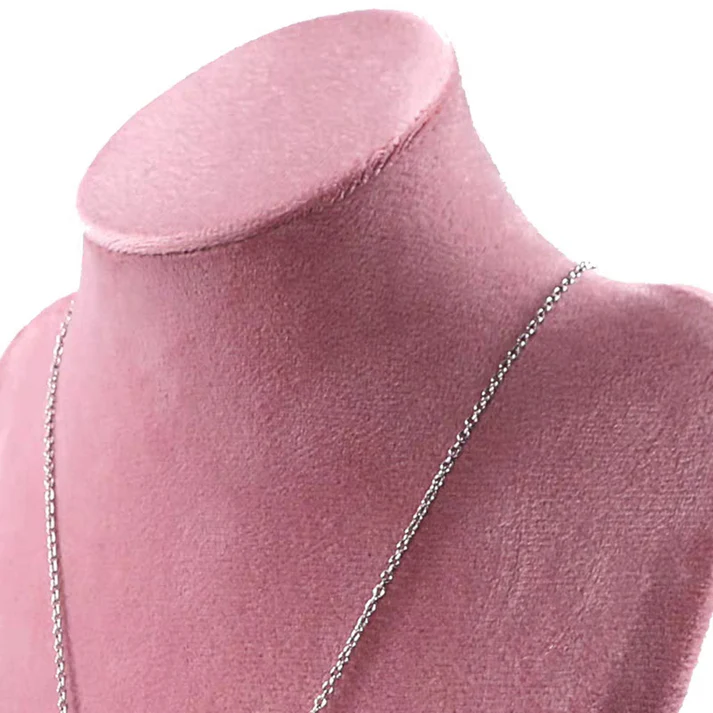 高級ベルベット・ジュエリー・ディスプレイ・バスト - 店舗カウンター用グリーン/ベージュ/ピンク