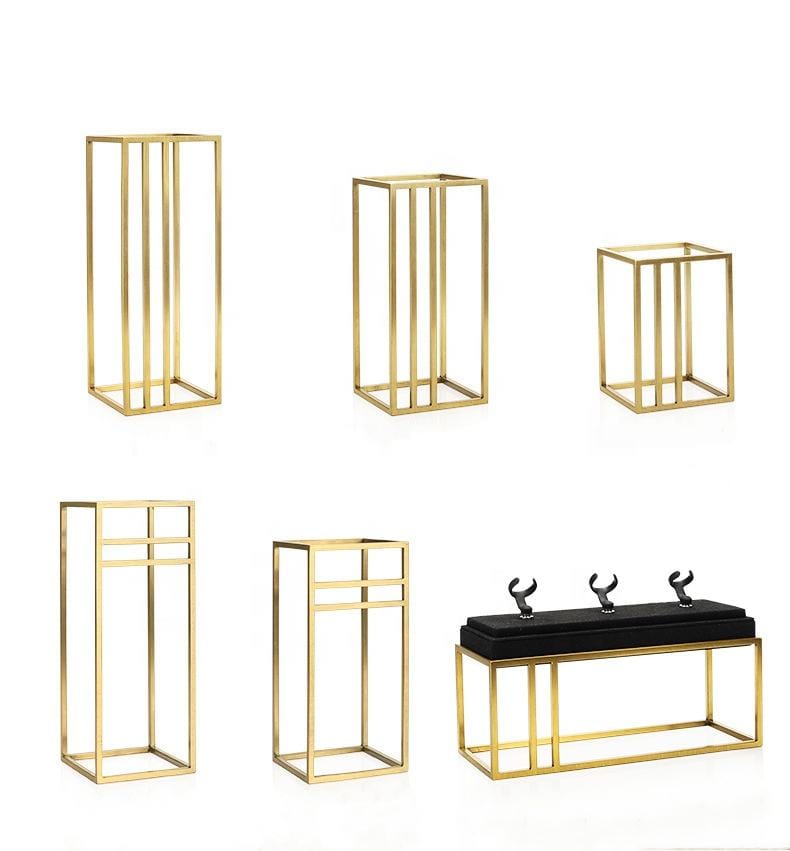 Metal & Superfiber Jewelry Display Set - Black/Luxury Style for High-End Jewelry Shops