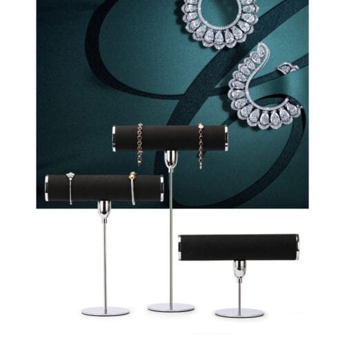 Stable Base Metal Bracelet Display - Gold/Silver/Black Jewelry Organizer for Home & Gifting