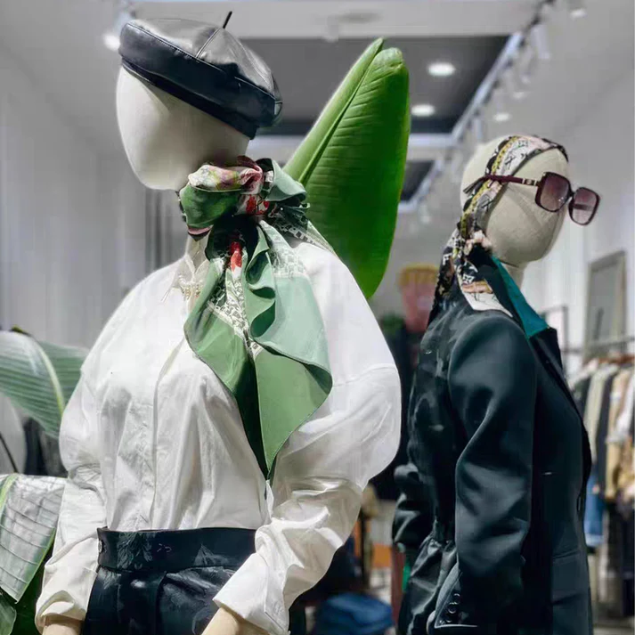 Beige Velvet Full-Body Family Mannequin Set – Adult (Male/Female) & Kid Sizes for Retail Displays