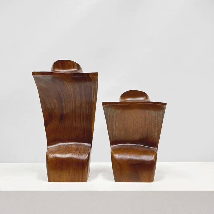 Vintage Jewelry Bust Stand – Solid Wood for Store Windows & Necklaces