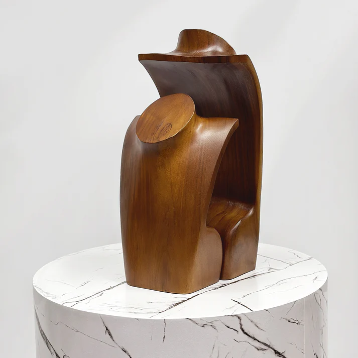 Vintage Jewelry Bust Stand – Solid Wood for Store Windows & Necklaces