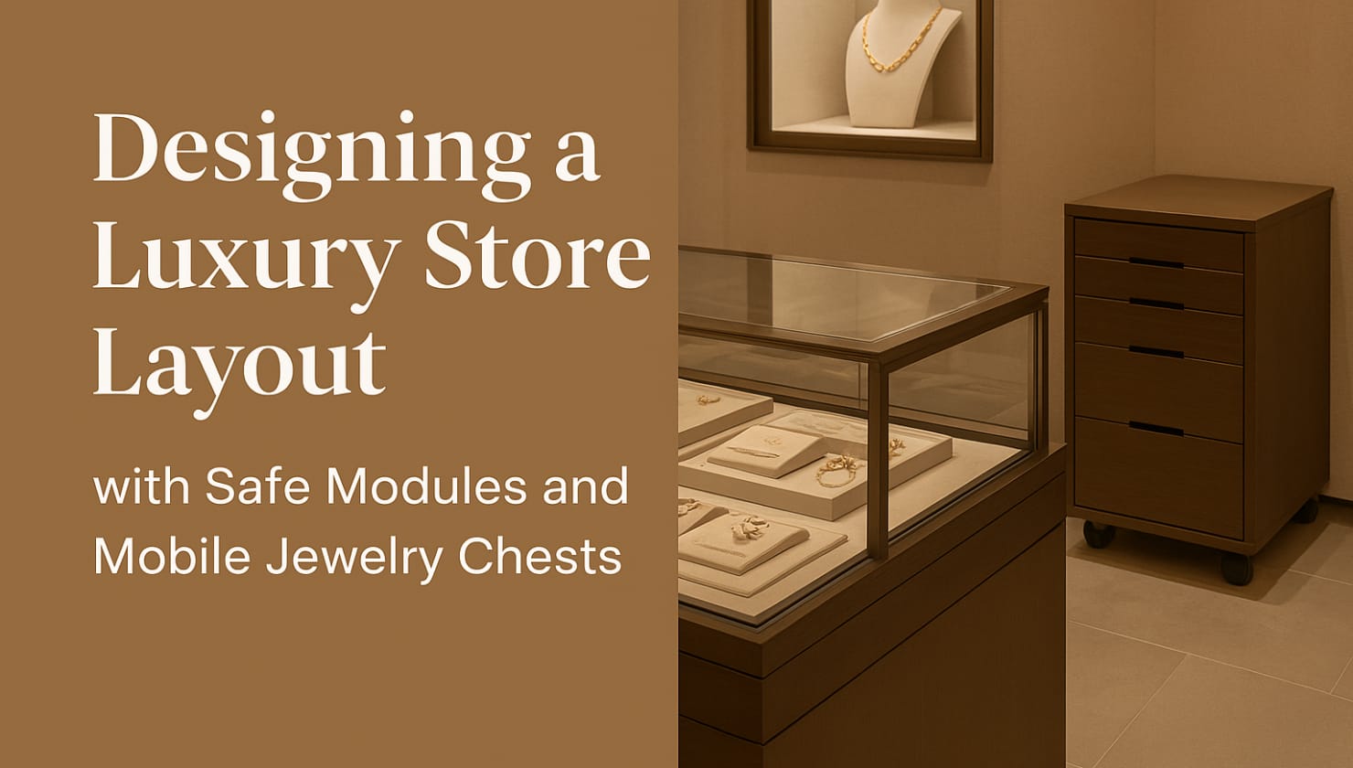 Designing a Luxury Store Layout with Safe Modules and Mobile Jewelry Chests