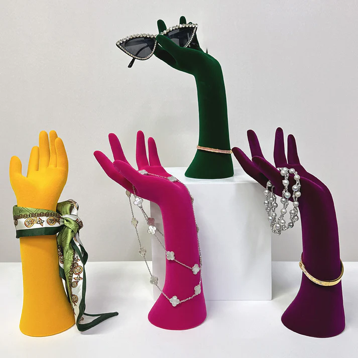 Elegant Velvet Mannequin Hand – Premium Display Model for Boutiques & Product Photography