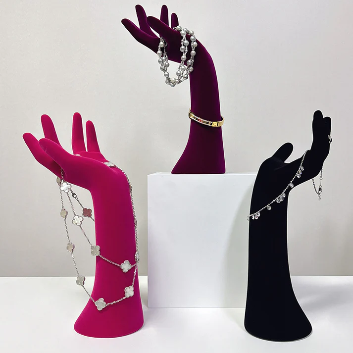Elegant Velvet Mannequin Hand – Premium Display Model for Boutiques & Product Photography
