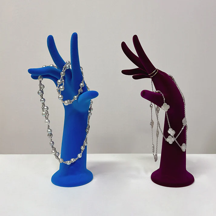 Luxury Velvet Female Mannequin Hand – Multi-Use Display Stand for Jewelry, Bags & Sunglasses