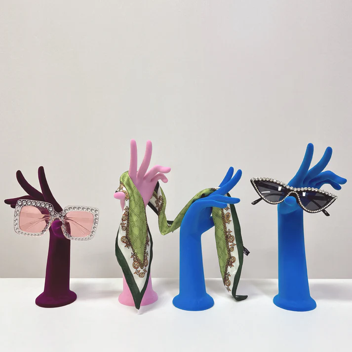 Luxury Velvet Female Mannequin Hand – Multi-Use Display Stand for Jewelry, Bags & Sunglasses