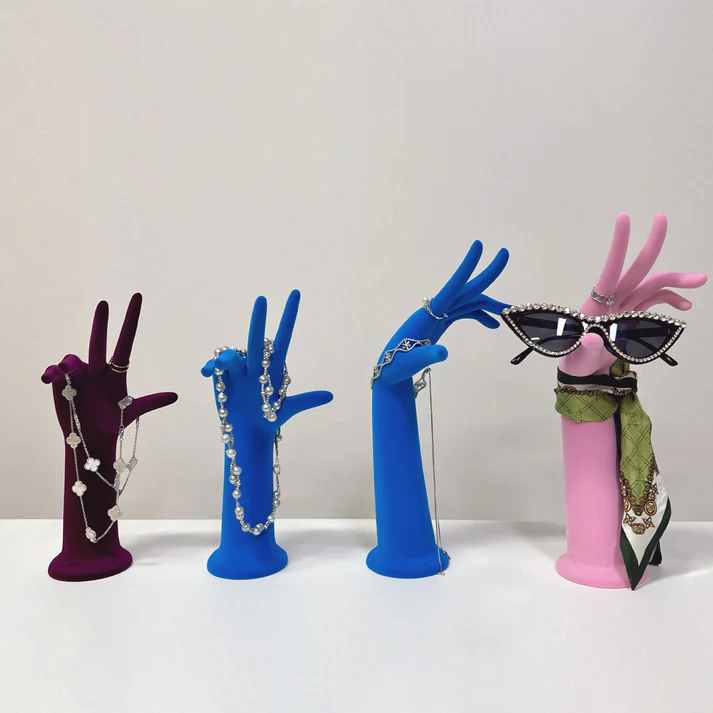 Luxury Velvet Female Mannequin Hand – Multi-Use Display Stand for Jewelry, Bags & Sunglasses