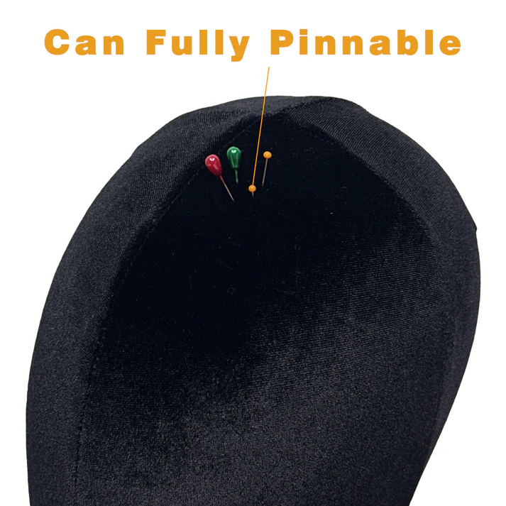 Elegant Long Neck Mannequin Head – Black Velvet Pinnable Model for Boutiques & Photography