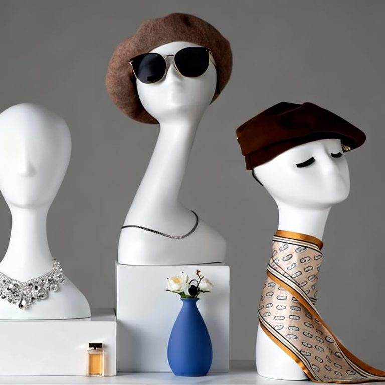 Female Head Mannequin Display Model (White Plastic)